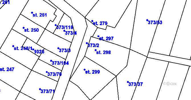 Parcela st. 298 v KÚ Kokory, Katastrální mapa