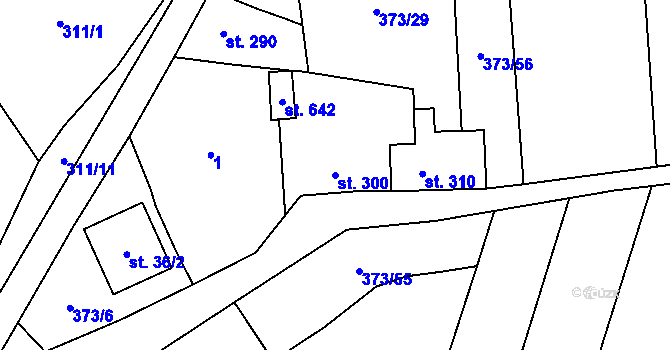 Parcela st. 300 v KÚ Kokory, Katastrální mapa