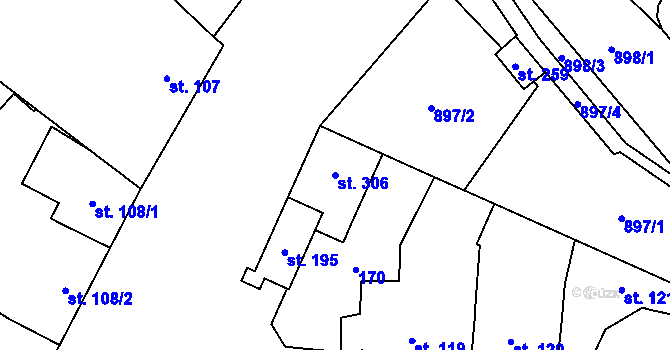 Parcela st. 306 v KÚ Kokory, Katastrální mapa