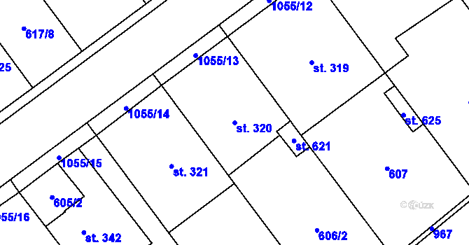 Parcela st. 320 v KÚ Kokory, Katastrální mapa
