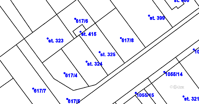 Parcela st. 325 v KÚ Kokory, Katastrální mapa