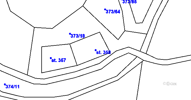 Parcela st. 358 v KÚ Kokory, Katastrální mapa