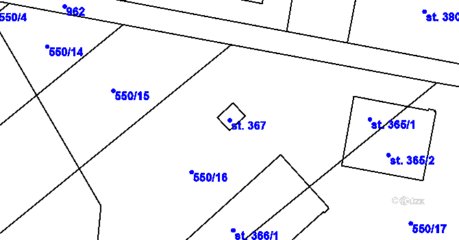 Parcela st. 367 v KÚ Kokory, Katastrální mapa