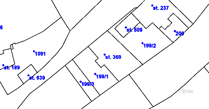 Parcela st. 369 v KÚ Kokory, Katastrální mapa