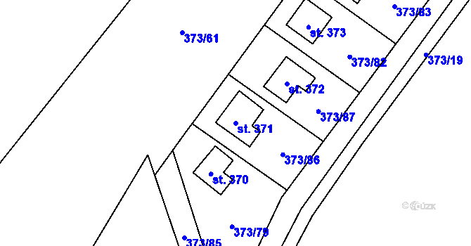 Parcela st. 371 v KÚ Kokory, Katastrální mapa