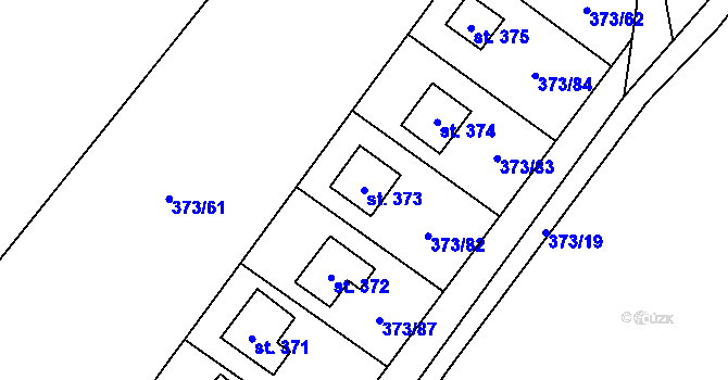 Parcela st. 373 v KÚ Kokory, Katastrální mapa
