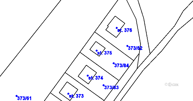 Parcela st. 375 v KÚ Kokory, Katastrální mapa