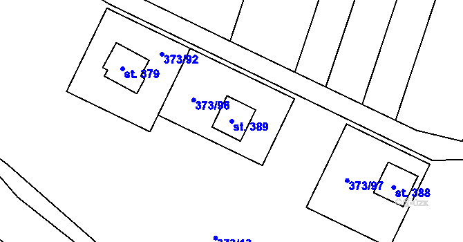 Parcela st. 389 v KÚ Kokory, Katastrální mapa