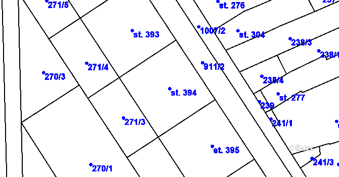 Parcela st. 394 v KÚ Kokory, Katastrální mapa
