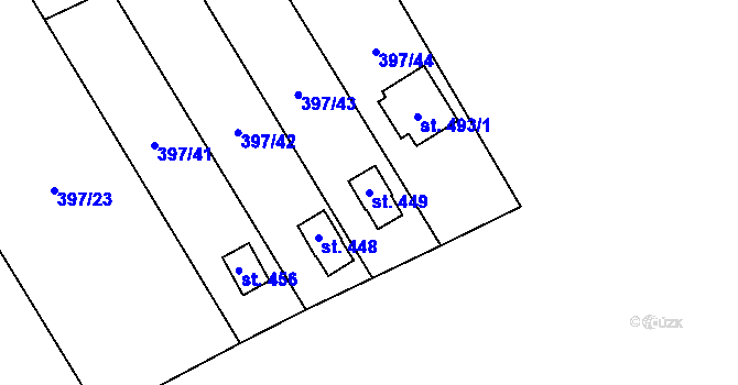 Parcela st. 449 v KÚ Kokory, Katastrální mapa