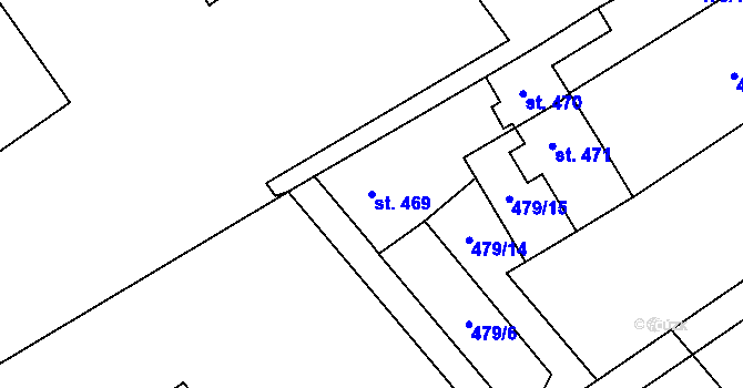 Parcela st. 469 v KÚ Kokory, Katastrální mapa
