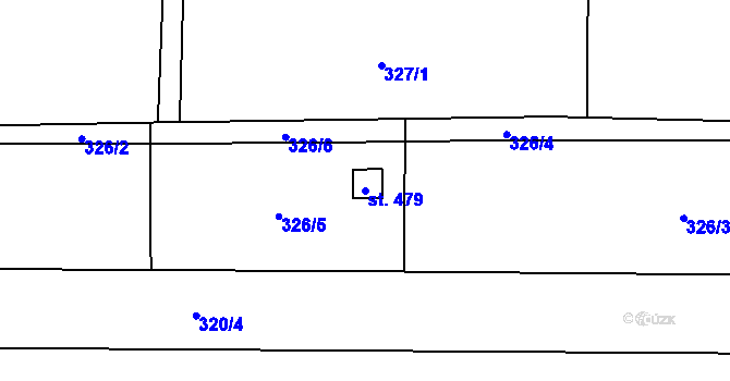 Parcela st. 479 v KÚ Kokory, Katastrální mapa