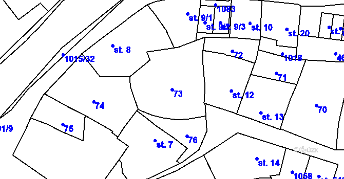 Parcela st. 73 v KÚ Kokory, Katastrální mapa