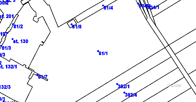 Parcela st. 81/1 v KÚ Kokory, Katastrální mapa