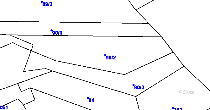 Parcela st. 90/2 v KÚ Kokory, Katastrální mapa