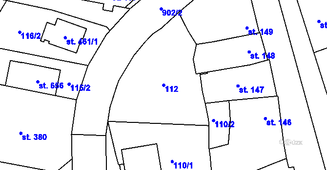 Parcela st. 112 v KÚ Kokory, Katastrální mapa
