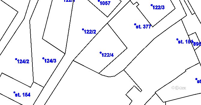 Parcela st. 122/4 v KÚ Kokory, Katastrální mapa