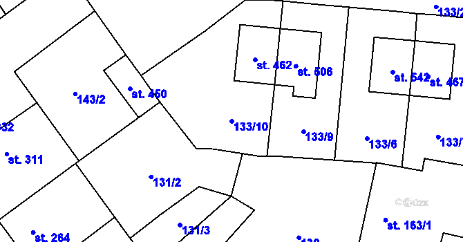 Parcela st. 133/10 v KÚ Kokory, Katastrální mapa