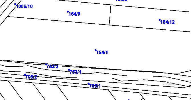 Parcela st. 154/1 v KÚ Kokory, Katastrální mapa