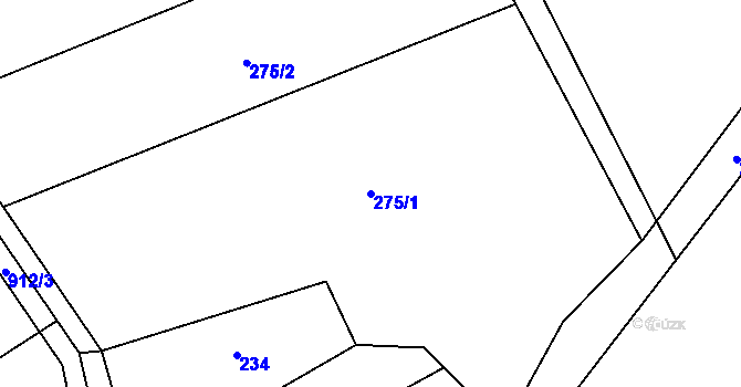 Parcela st. 275/1 v KÚ Kokory, Katastrální mapa