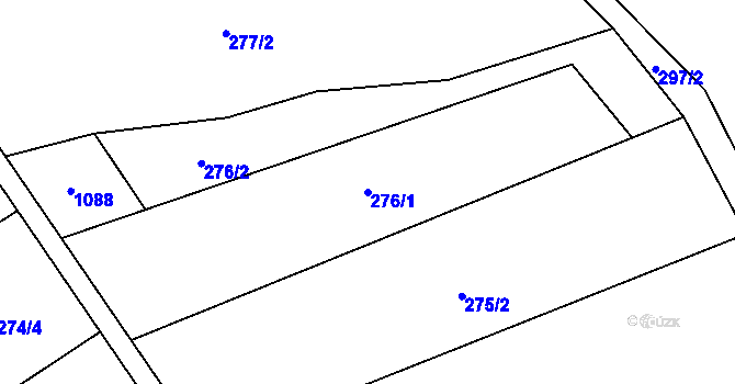 Parcela st. 276/1 v KÚ Kokory, Katastrální mapa