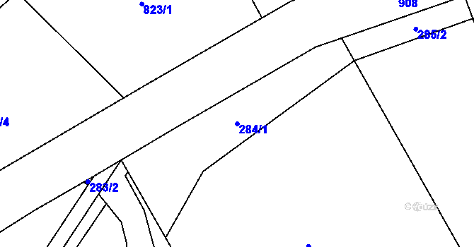 Parcela st. 284/1 v KÚ Kokory, Katastrální mapa