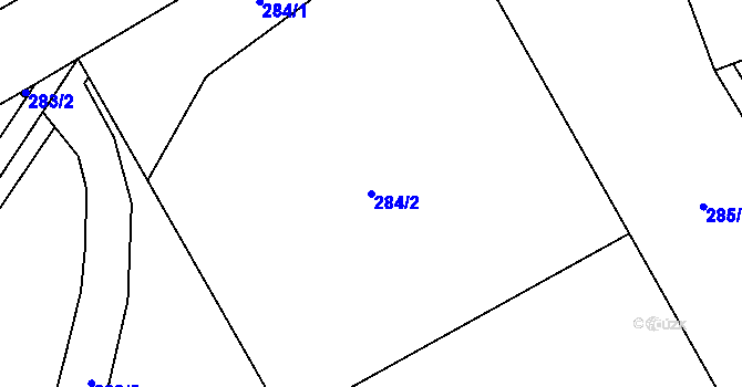 Parcela st. 284/2 v KÚ Kokory, Katastrální mapa