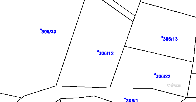 Parcela st. 306/12 v KÚ Kokory, Katastrální mapa