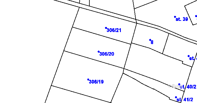 Parcela st. 306/20 v KÚ Kokory, Katastrální mapa