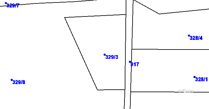 Parcela st. 329/3 v KÚ Kokory, Katastrální mapa