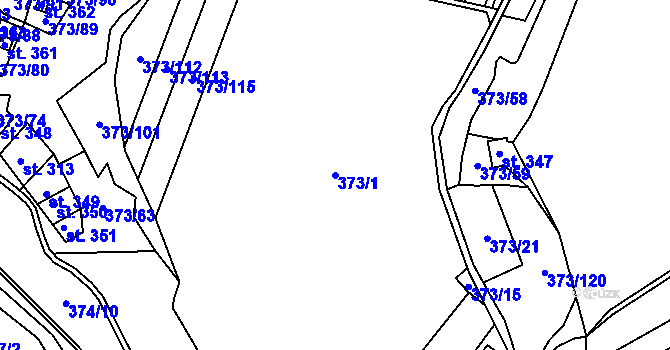 Parcela st. 373/1 v KÚ Kokory, Katastrální mapa