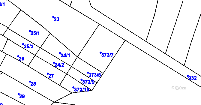 Parcela st. 373/7 v KÚ Kokory, Katastrální mapa