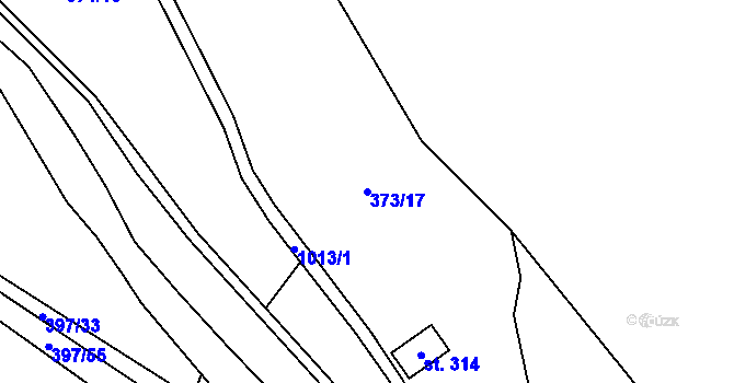 Parcela st. 373/17 v KÚ Kokory, Katastrální mapa