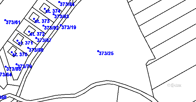 Parcela st. 373/25 v KÚ Kokory, Katastrální mapa