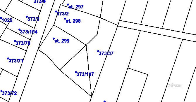 Parcela st. 373/37 v KÚ Kokory, Katastrální mapa