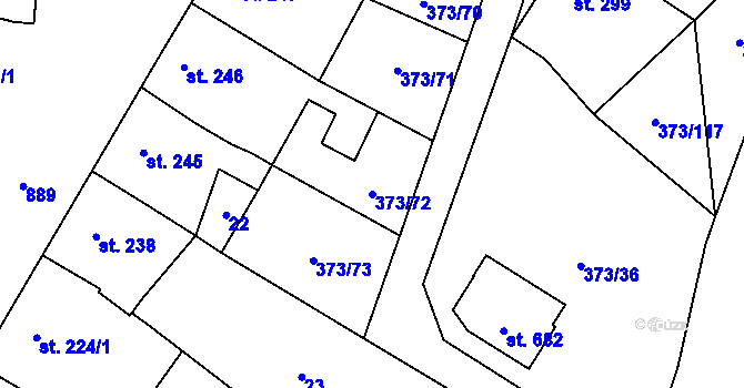 Parcela st. 373/72 v KÚ Kokory, Katastrální mapa