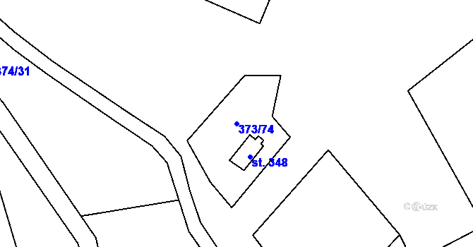 Parcela st. 373/74 v KÚ Kokory, Katastrální mapa