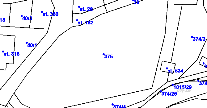 Parcela st. 375 v KÚ Kokory, Katastrální mapa