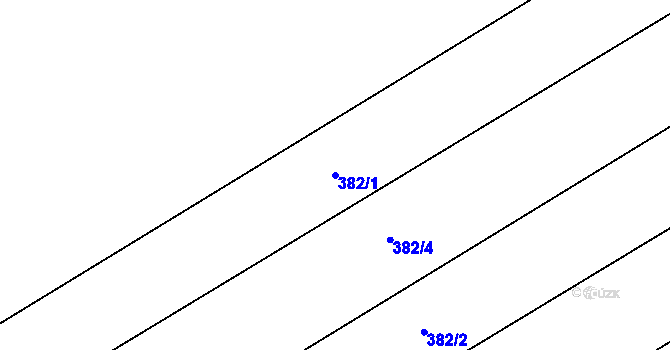 Parcela st. 382/1 v KÚ Kokory, Katastrální mapa