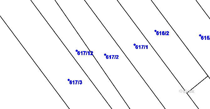 Parcela st. 617/2 v KÚ Kokory, Katastrální mapa