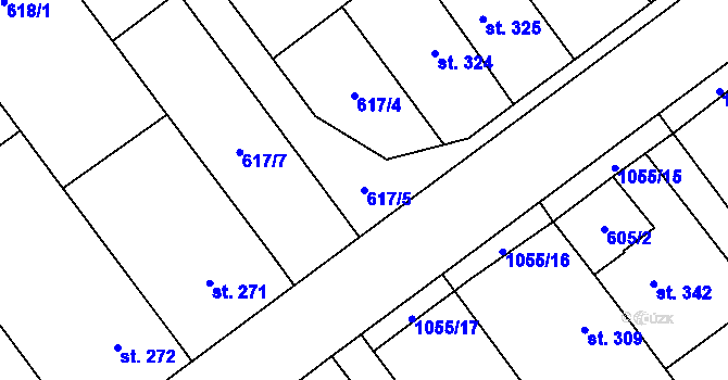 Parcela st. 617/5 v KÚ Kokory, Katastrální mapa