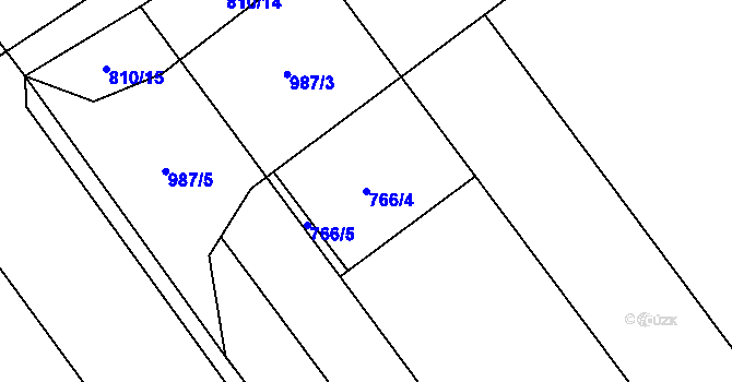 Parcela st. 766/4 v KÚ Kokory, Katastrální mapa
