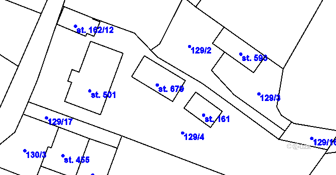 Parcela st. 129/15 v KÚ Kokory, Katastrální mapa