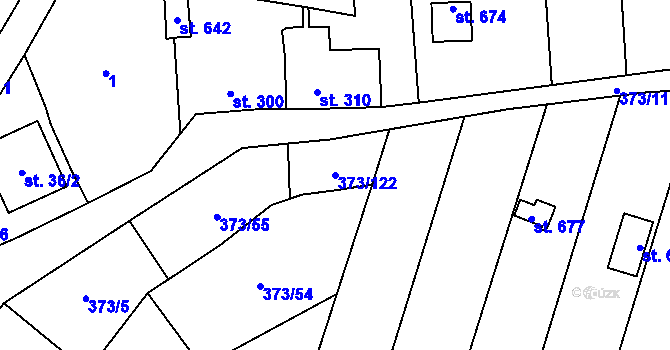 Parcela st. 373/122 v KÚ Kokory, Katastrální mapa