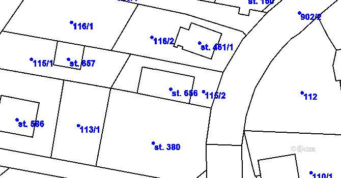 Parcela st. 656 v KÚ Kokory, Katastrální mapa