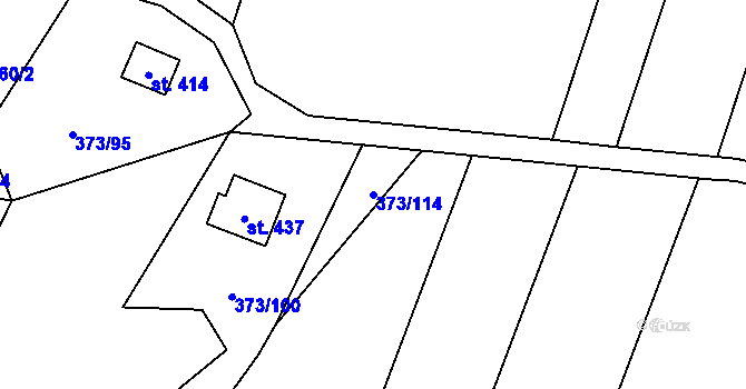 Parcela st. 373/114 v KÚ Kokory, Katastrální mapa