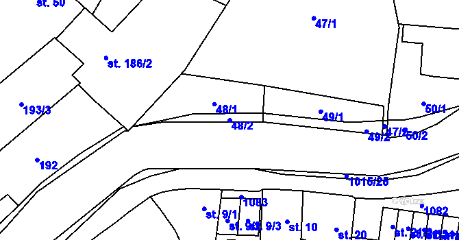 Parcela st. 48/2 v KÚ Kokory, Katastrální mapa