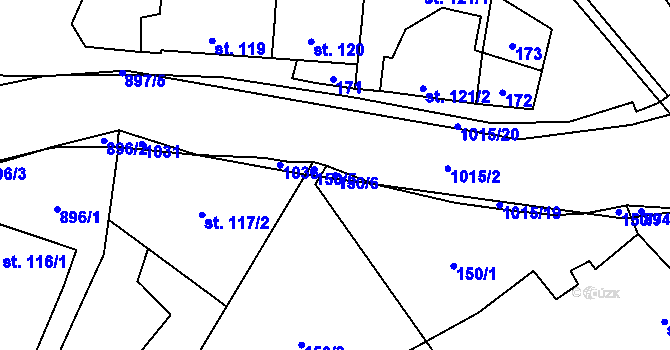 Parcela st. 150/6 v KÚ Kokory, Katastrální mapa