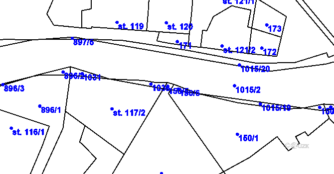 Parcela st. 150/5 v KÚ Kokory, Katastrální mapa