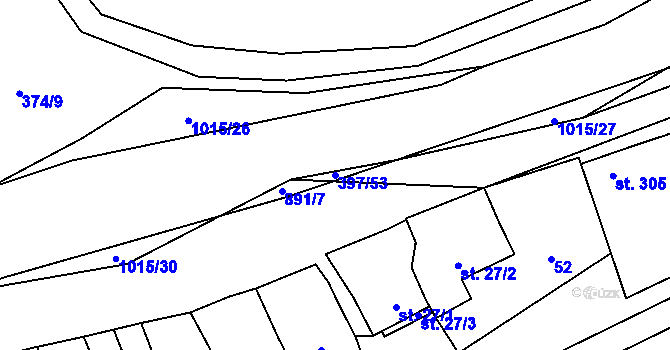 Parcela st. 397/53 v KÚ Kokory, Katastrální mapa